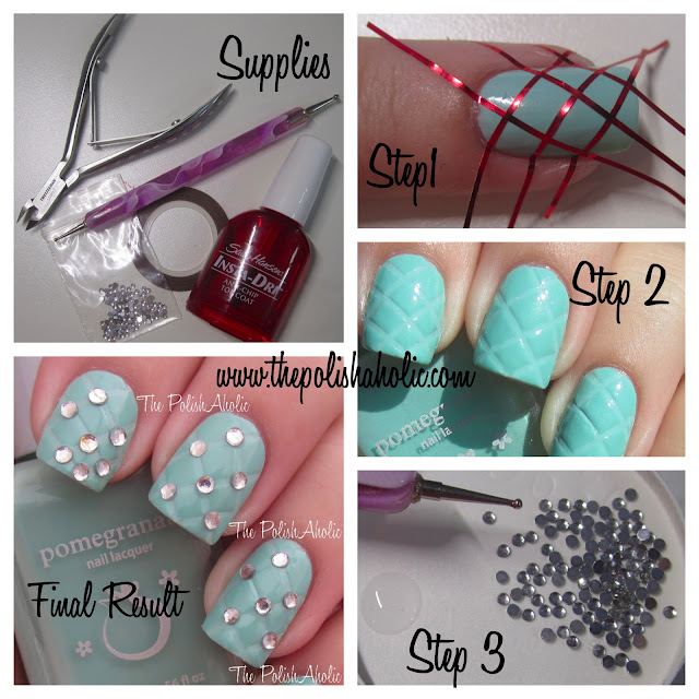 Quilted Nail Art Tutorial | the polishaholic cellairis nail art series 1 studded Quilted Nail Art Tutorial | the polishaholic cellairis nail art series 1 studded