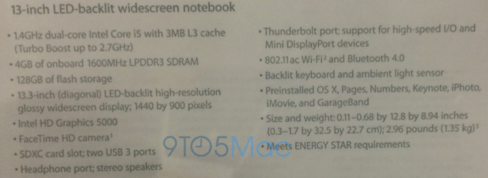 2014 MacBook Air specs leaked ahead of launch tomorrow!