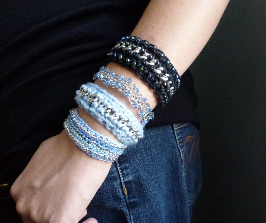 Crochet and Chain Mixed Media Bracelet Tutorial ~ The Beading Gems ...