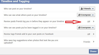Facebook Timeline and Tagging options