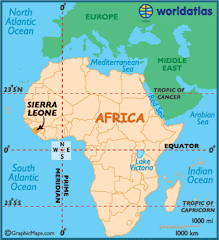 Sierra Leone Highlighted within the Continent of Africa