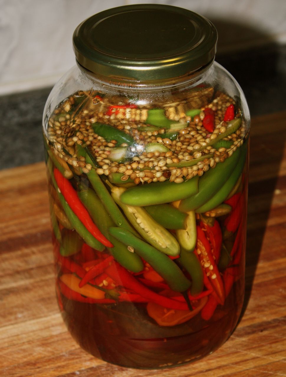 Dad's Cookbook Not for the faint hearted! Pickled Chillies