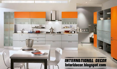  Contemporary orange kitchen cabinets designs 2015, grey and orange kitchens