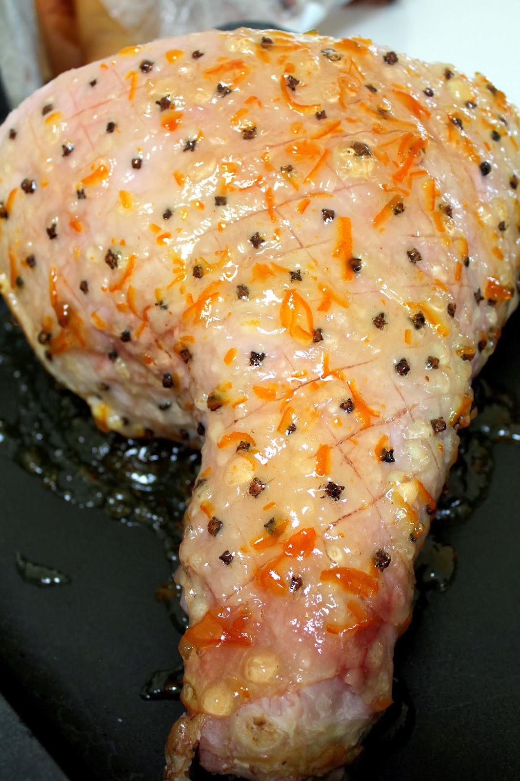 Glazed Christmas Ham with Guinness, Pineapple Juice and Marmalade