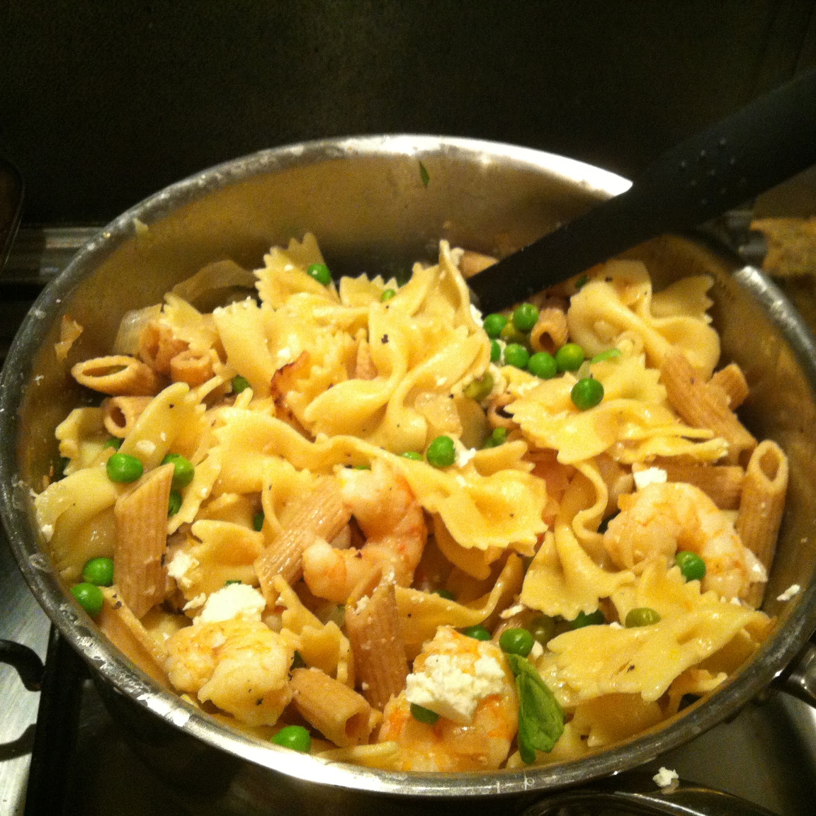 EwE Pasta with Prawns, Peas, Herbs, and Feta Laws of the Kitchen