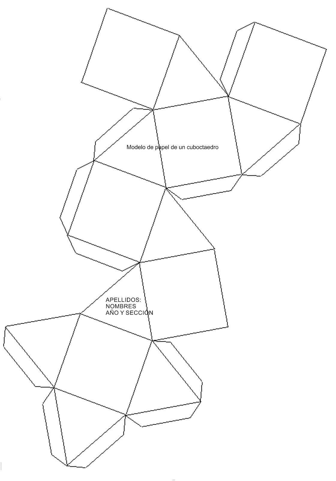 Modelo de papel de un cuboctaedro