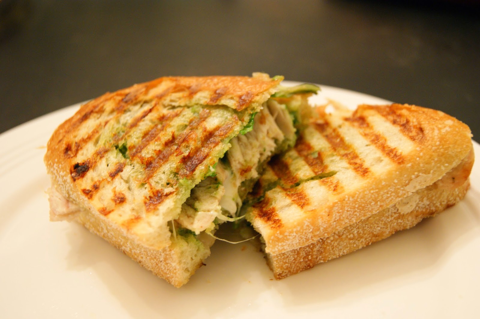 Sorella Style Chicken, Pesto, and Mozzarella Paninis