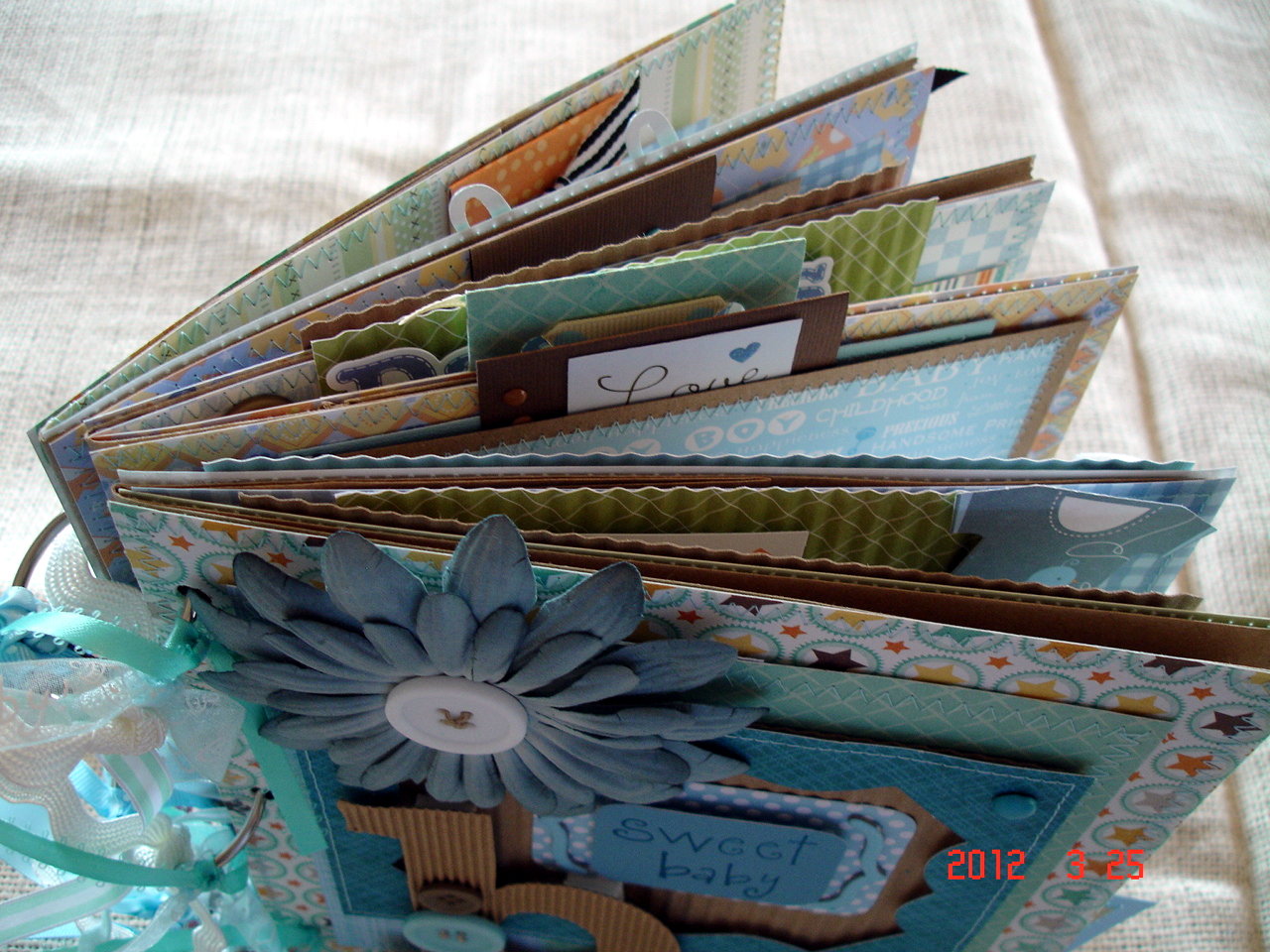 Scrapbooking by Phyllis Premade 8x8 Paper Bag Scrapbook Album *Sweet Baby Boy* Custom order