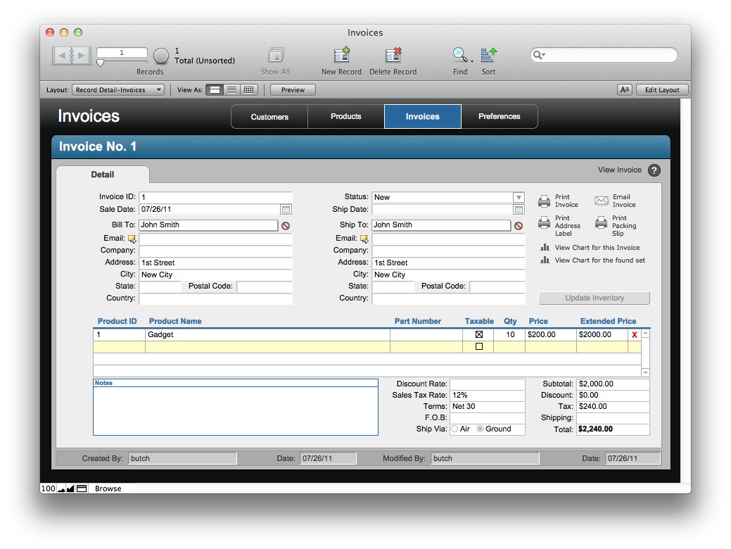 The Mac Office Free Filemaker Solution Invoices