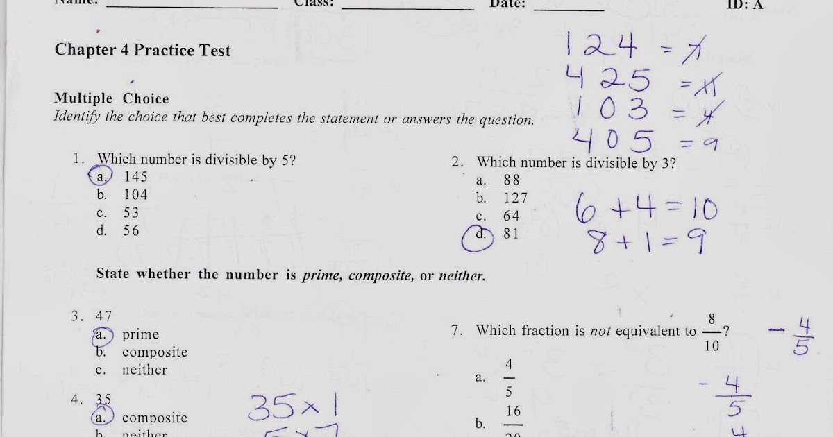 Ms. Jean's Classroom Blog Chapter 4 Practice Test Answers