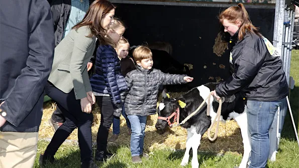 Crown Princess Mary of Denmark with her children Prince Christian and Princess Isabella attended the opening of Eco day 2015 (Økodag) in Zealand Island