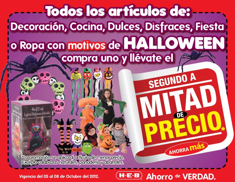 ConcursayganaMexico Promoción HEB Halloween Mitad de Precio