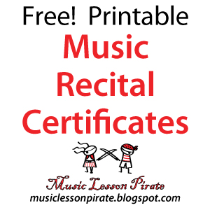 piano recital certificate template