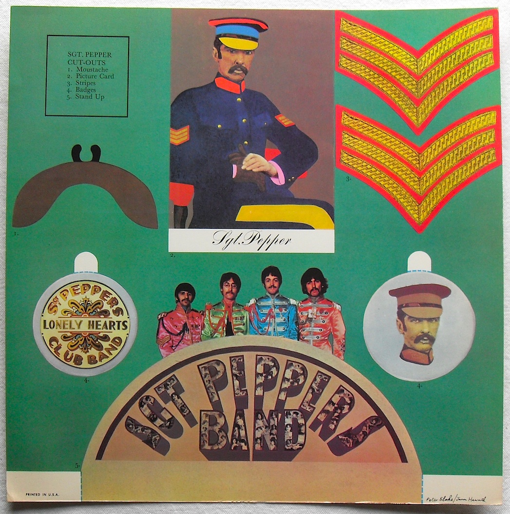 Les trucs rigolos à la con qu'on trouve glissés dans les disques Peter+blake+1967+BEATLES+Sgt+Pepper+PETER+BLAKE+CUT+OUT+INSERT+vintage+LP+record+vinyl+album