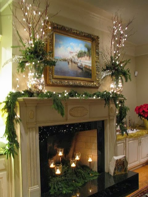 Hearth eyes grandparent knows seen Fireplace decorated for Christmas | A1 Pictures