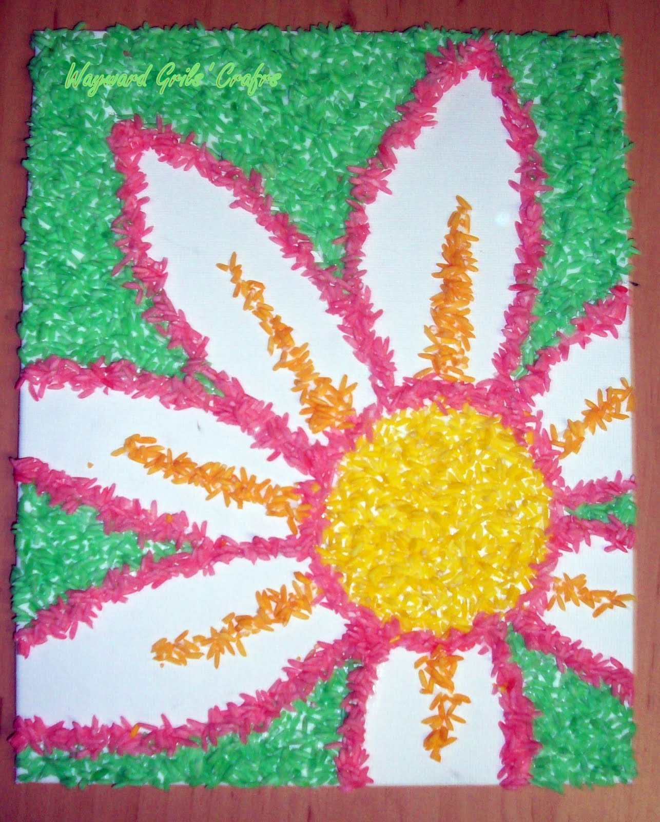 Wayward Girls' Crafts Dyed Rice Artwork