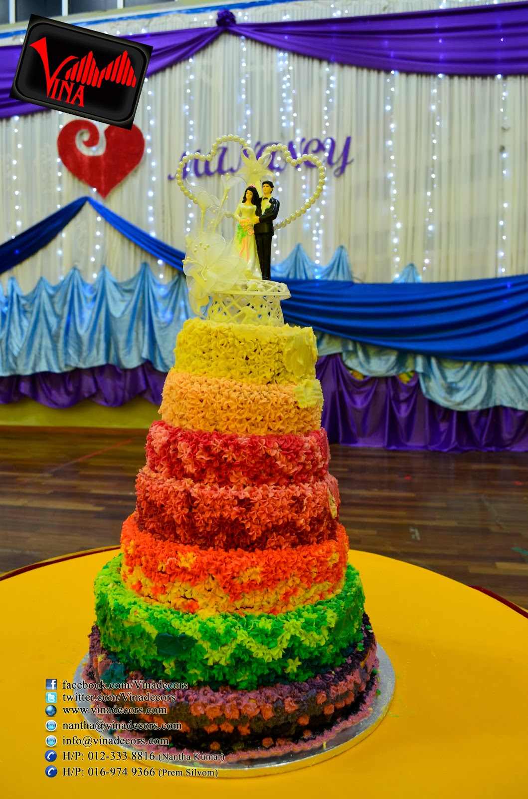 Rainbow Color Concept Wedding Dinner Decoration at SRJK (C) Batu 14, Puchong Hall (Ledchumanan Weds Nancy Nani) on 08th February Decoration by Vina Canopy & Decor Rainbow Color Concept Wedding Dinner Decoration at SRJK (C) Batu 14, Puchong Hall (Ledchumanan Weds Nancy Nani) on 08th February Decoration by Vina Canopy & Decor