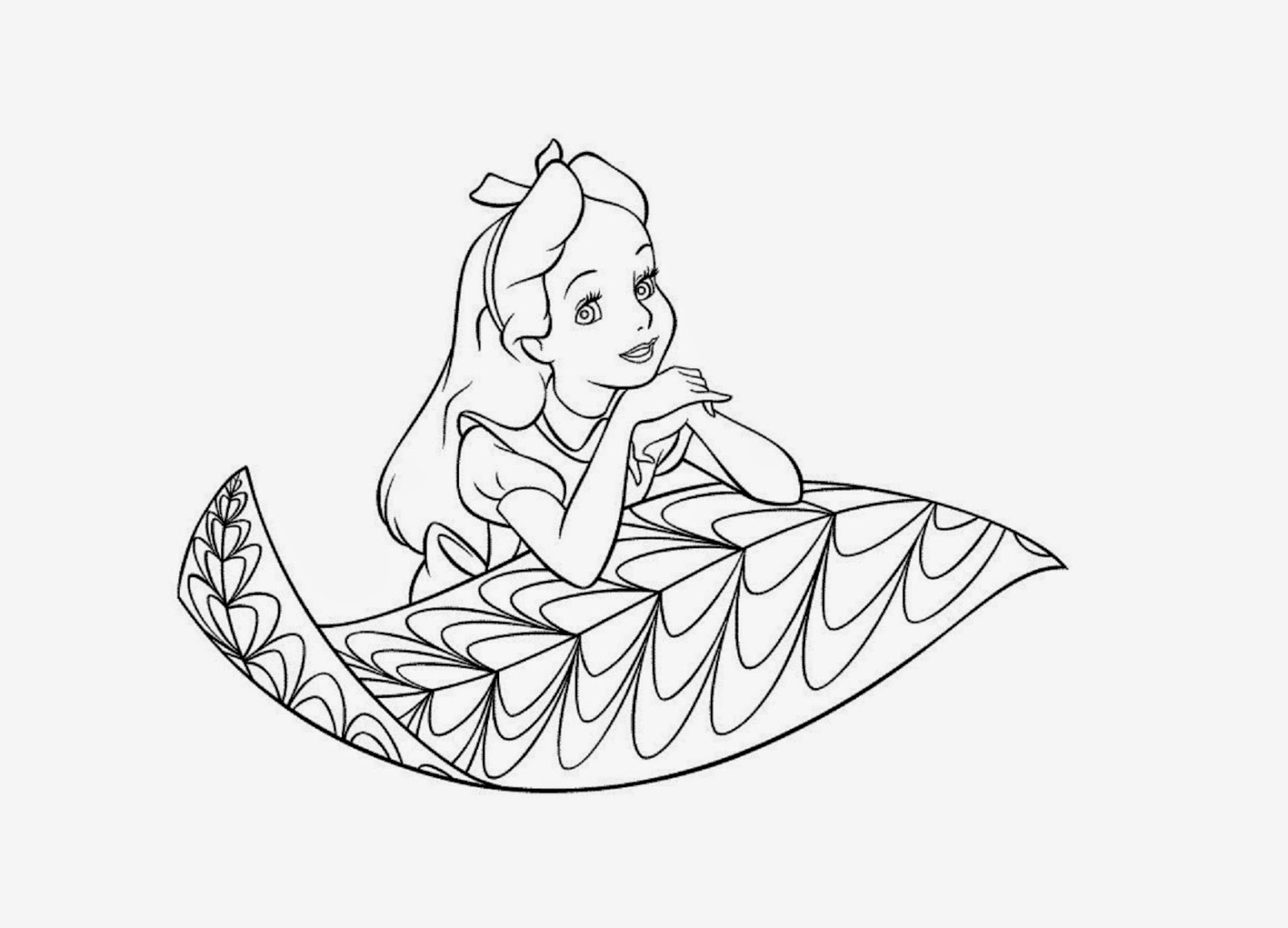 Alice Coloring Drawing Free wallpaper