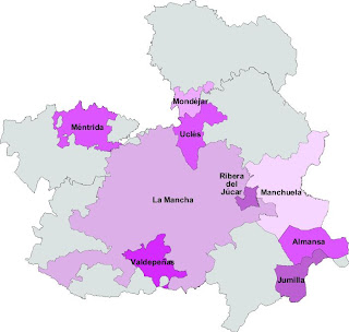 Mapa Castile-La-Mancha Región