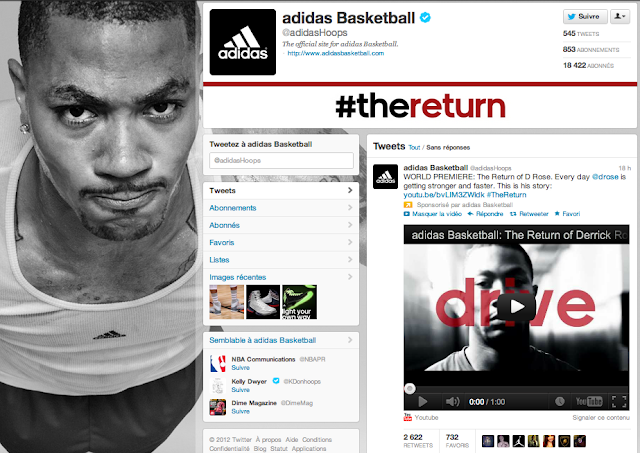 Compte Twitter d'Adidas Basketball