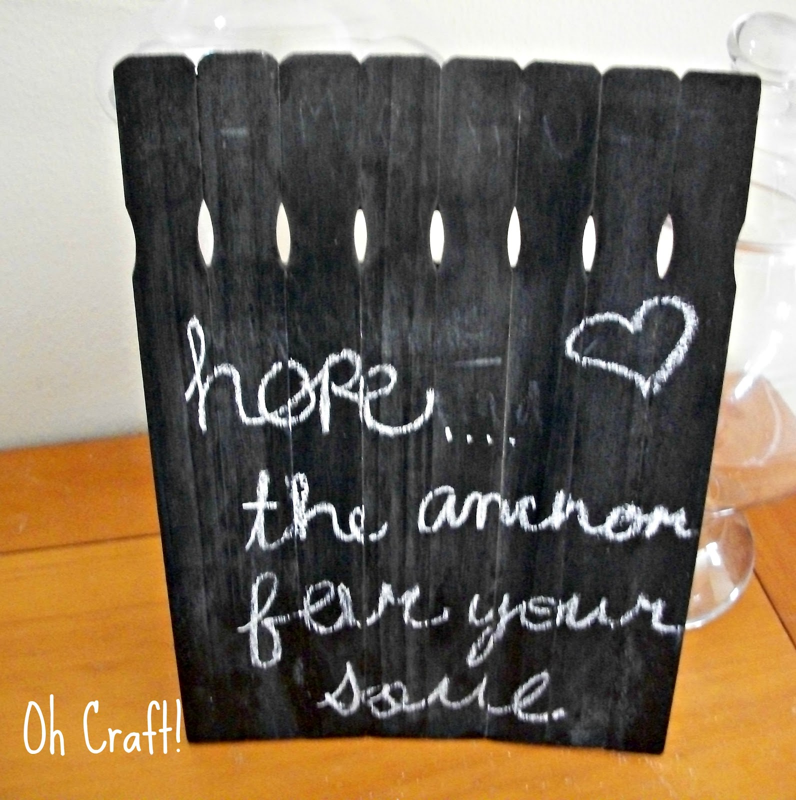 Oh Craft! Paint Stick Chalkboard