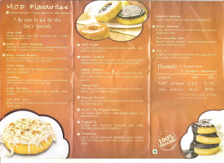 Mad Over Donuts Menu Back