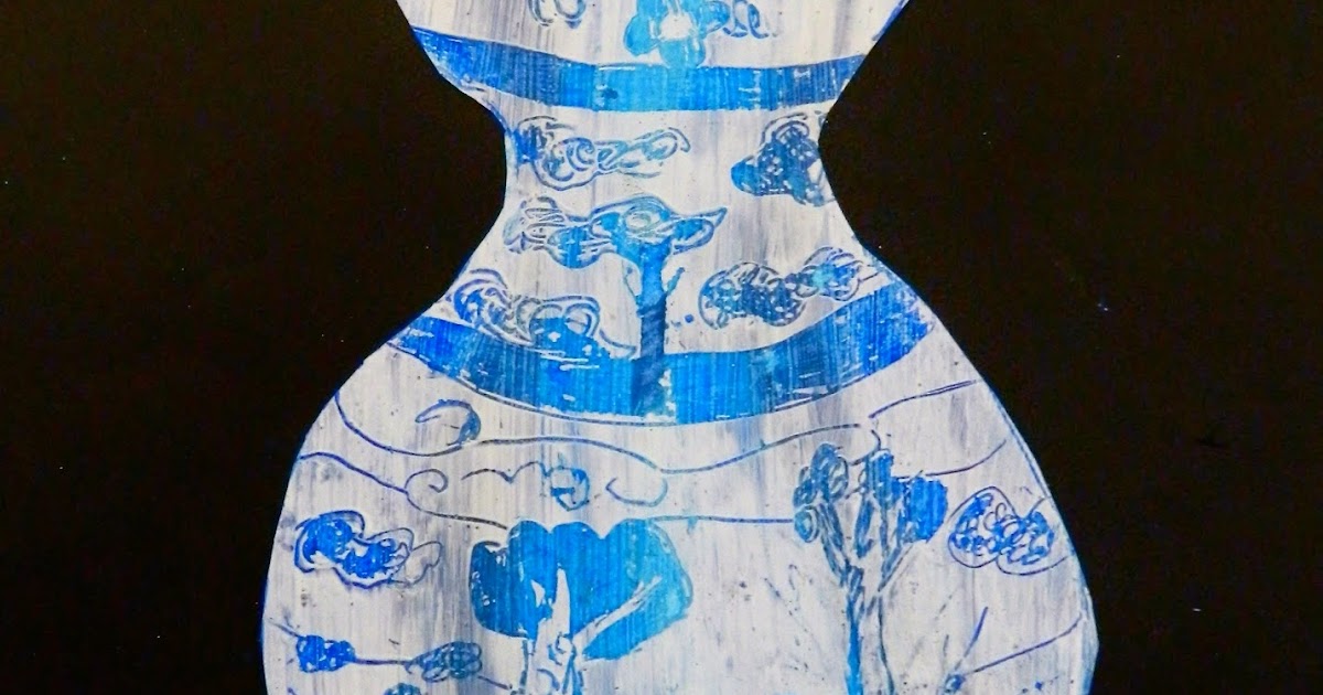 Use Your Coloured Pencils Ming Vase Scratch Art