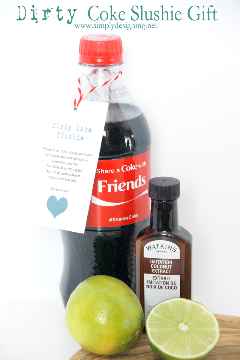 Dirty Coke Slushie with free gift tag | this is the perfect summer drink!  Definitely pinning for later!  | #shareitforward #shop #coke #dirtycoke #recipe #drinks #gift #printable