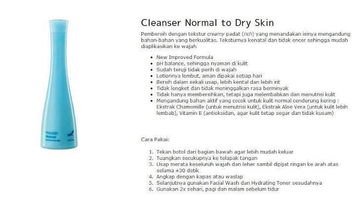 Cleanser Normal to Dry Skin - $8