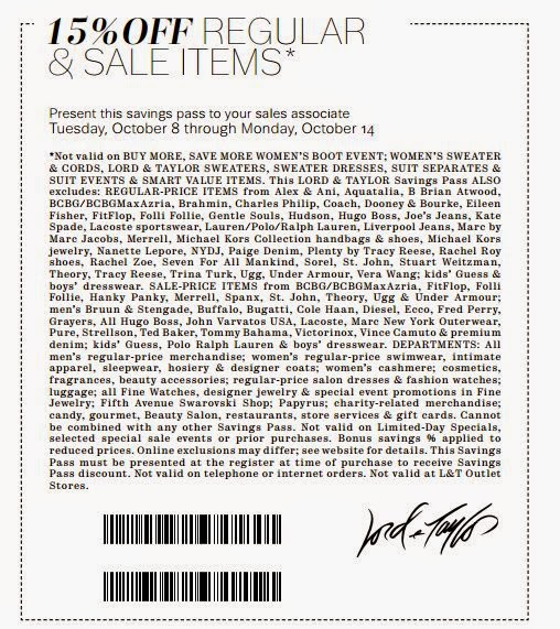 Lord & taylor coupons printable