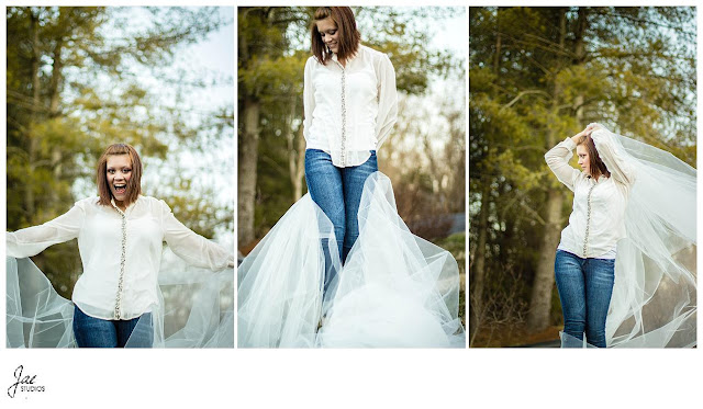 Lynchburg Outdoor Winter Portrait Session White Tulle