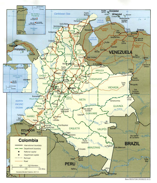 mapa de colombia con sus regiones