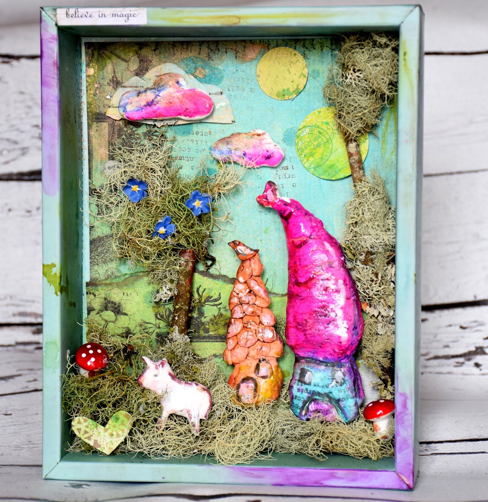 Berry71bleu Magical Forest in a shadow box by TandiArt