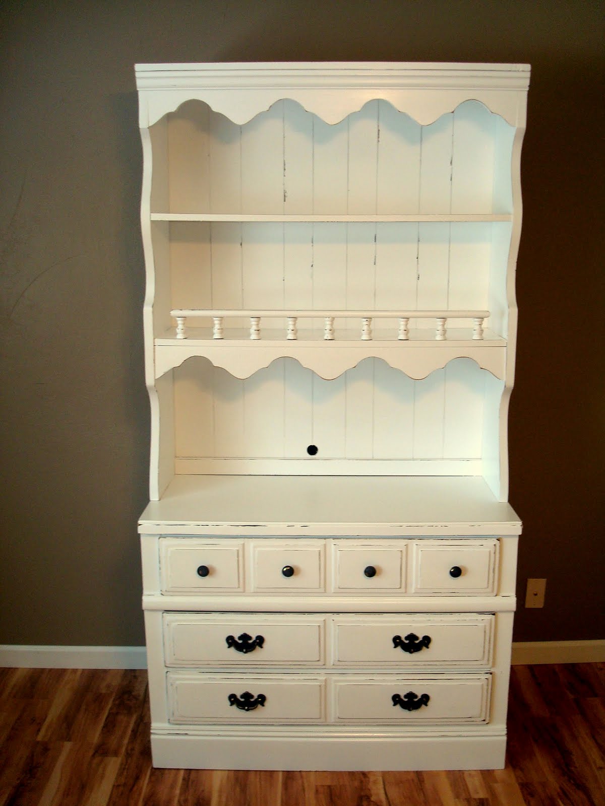 8th Place Decor White Shabby Chic Hutch Sold