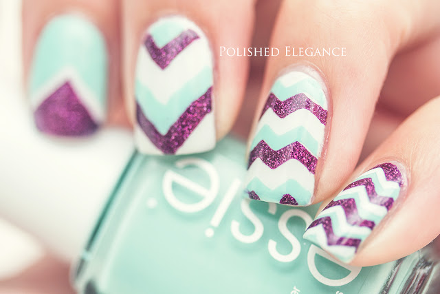 pink mint chevron nail art pink mint nail art hot pink mint white nail art nail polish manicure chevron nail art manicure