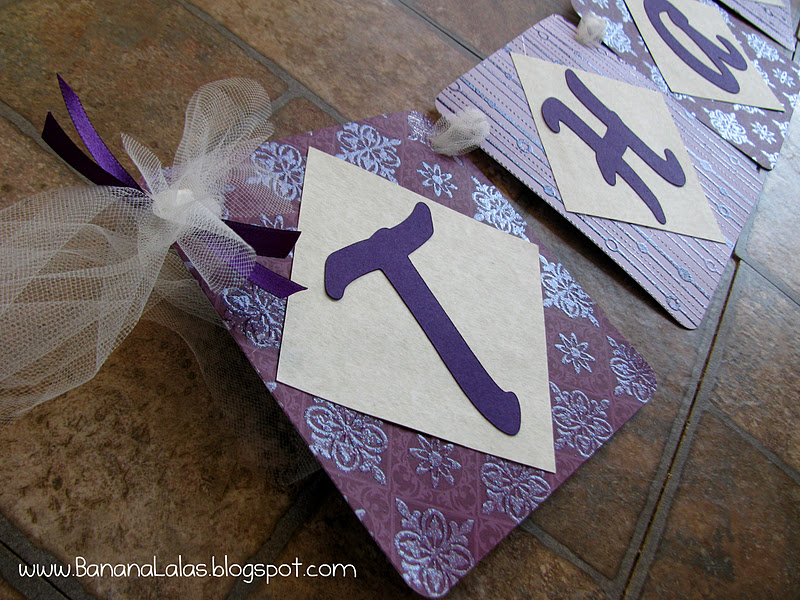 Wedding Banner Thank You in Eggplant and Ivory Wedding Banner Thank You in Eggplant and Ivory