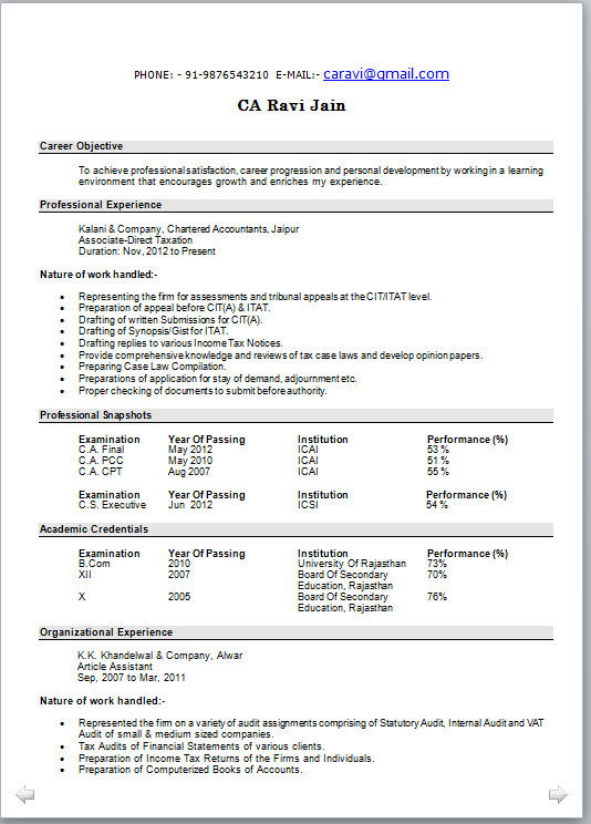 resume format for applying ca articleship resume with cover letter sle resume format for applying ca articleship resume with cover letter sle