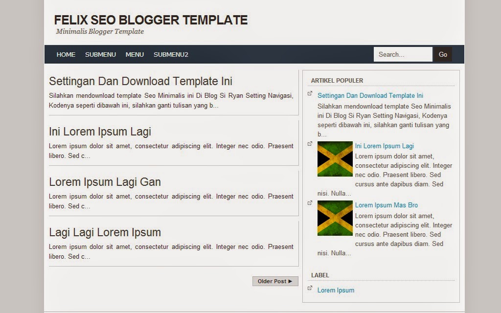 Download Felix Seo Blogger Template