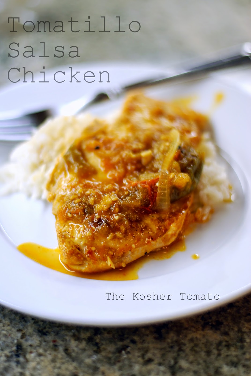 Tomatillo Salsa Chicken Plantains & Challah