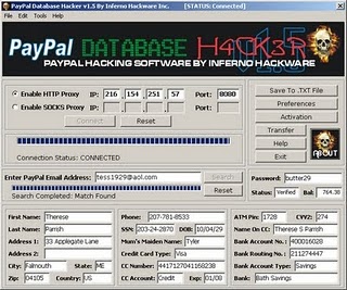 Paypal Database Hacker 2010 Free