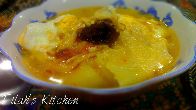 Egg and Potato Soup cooked in the traditional Malay style