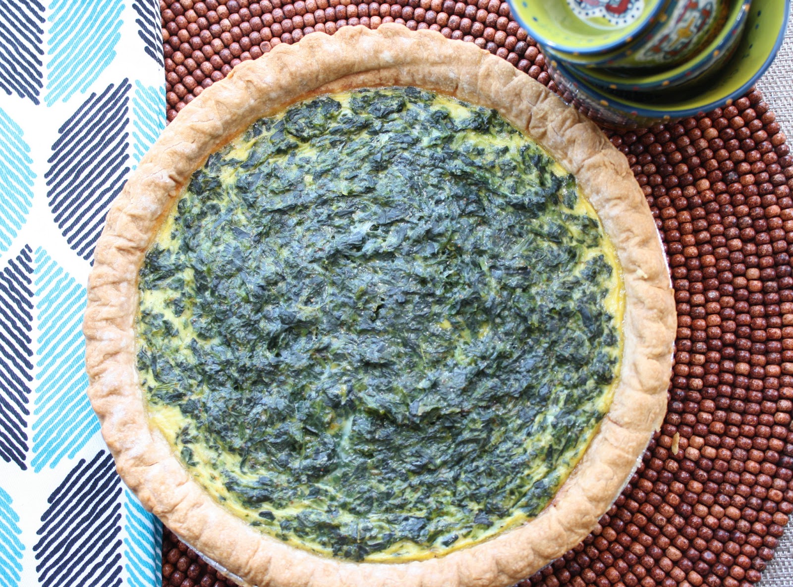 The Bitchin' Kitchin' Spinach Bacon Blue Cheese Quiche