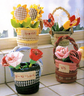 vasinhos de tecido com flores - PAP (DIY) e molde