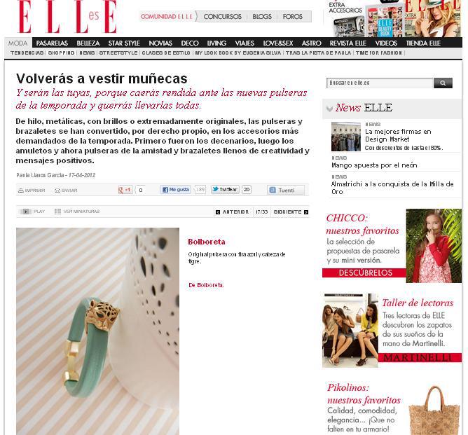 Bolboreta en Elle.es