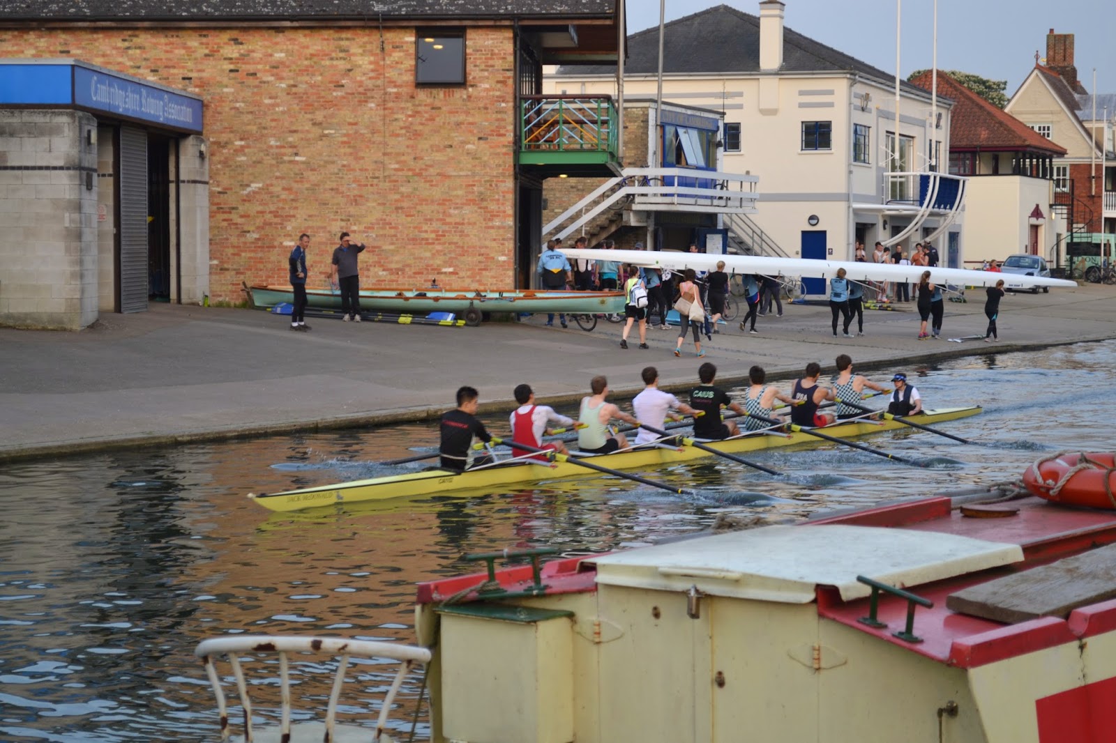 Row teams, Cam River, Cambridge, England,