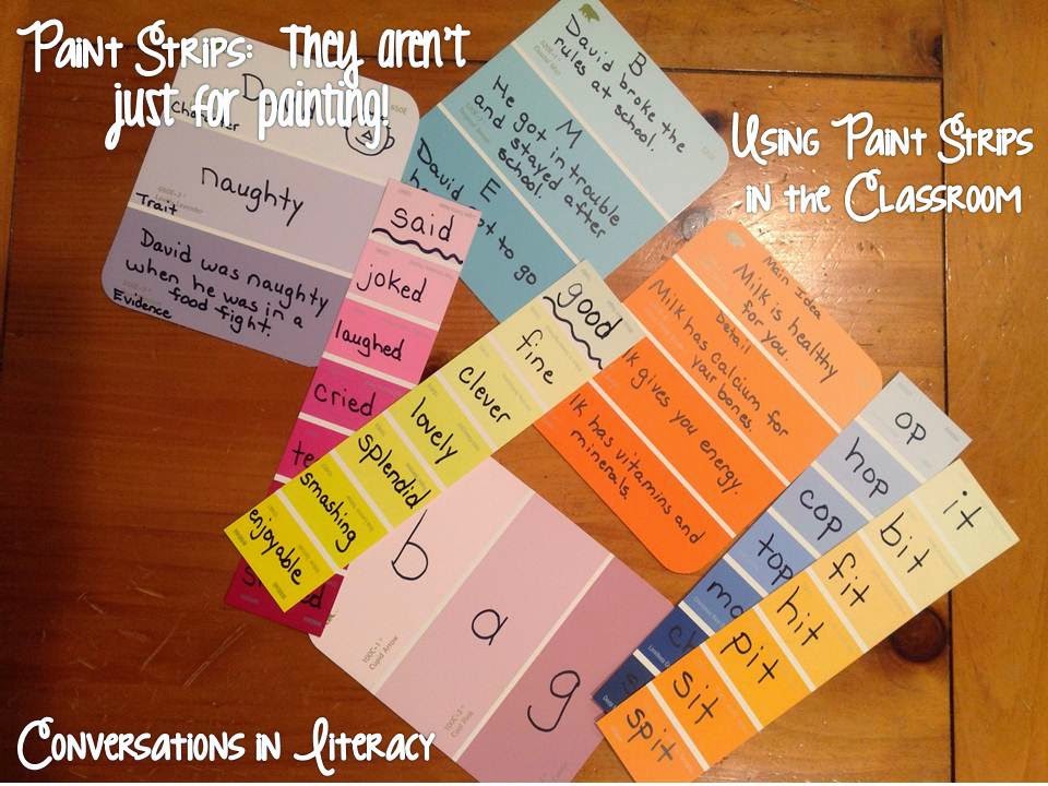 Conversations in Literacy Paint Strips Not Just For Painting!