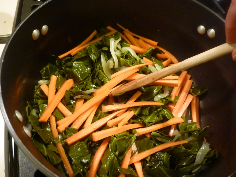 Foods For Long Life Vegan Collard Greens With Julienned Carrots A
