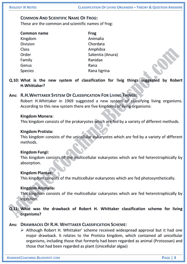 classification-of-living-organism-theory-notes-and-question-answers-biology-notes-for-class-9th