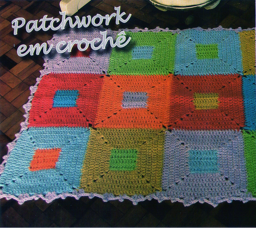 Tapete Patchwork Simples : Artesanato que Voc? Pode Fazer!: Tapete de Croch? em Patchwork Tapete Patchwork Simples : Artesanato que Voc? Pode Fazer!: Tapete de Croch? em Patchwork