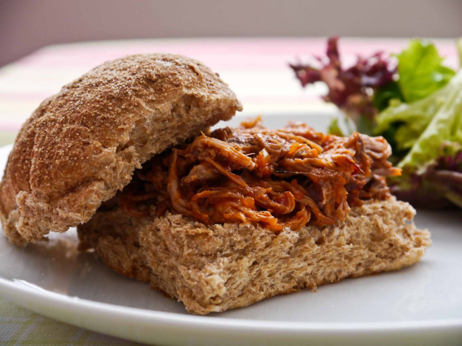 Peaches and Donuts Pulled Pork Sandwich